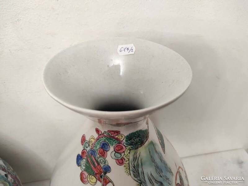 Antik 2 darab kínai porcelán nagy festett csata harci jelenetes sokalakos váza 617 5640