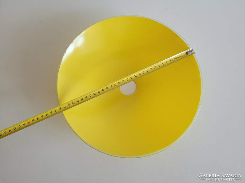 Old retro ceiling lamp chandelier yellow glass lampshade mid century