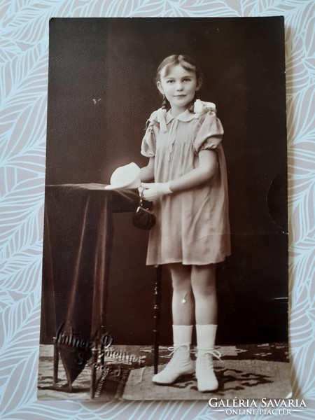 Régi gyerekfotó 1935 kislány fénykép