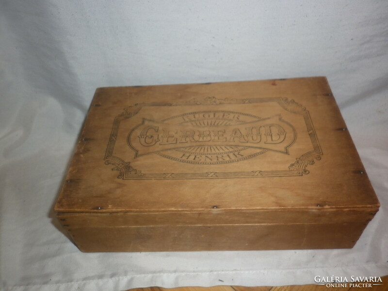 Antique wooden candy box gerbeaud kugler henrik