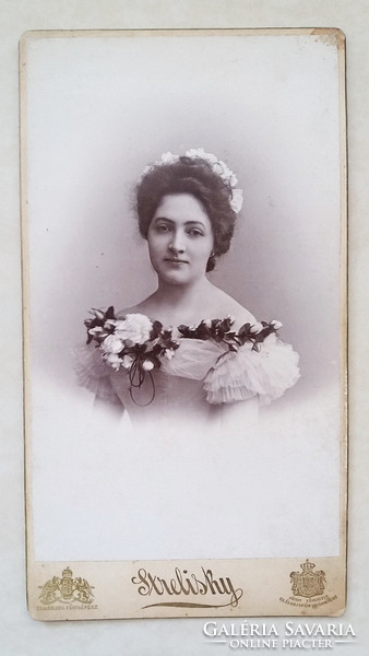 Antique wedding photo 1897 bridal portrait strelisky lipót studio photo