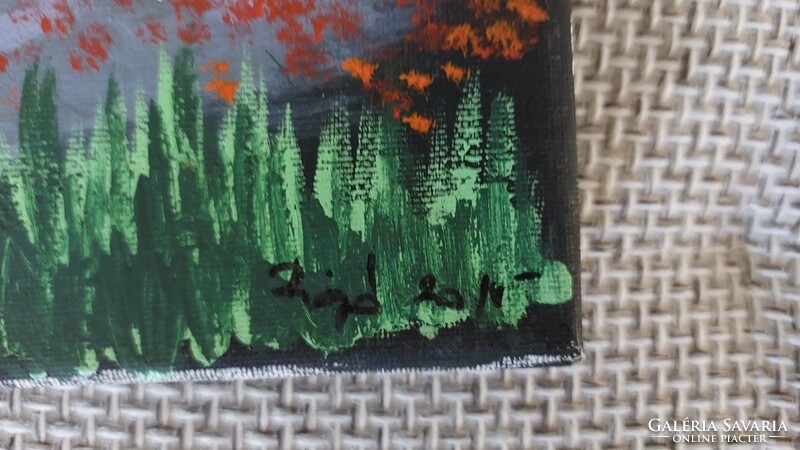 (K) abstract landscape with 40x30 cm frame with thrush mark