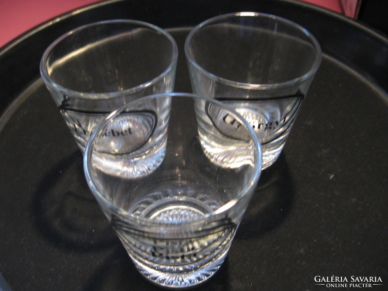 Retro glasses with radiused bottoms with the names Erzsébet, Györgyi, Pista Salgótarjáni