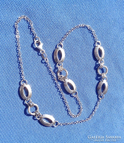 45 Cm. Long, 1 cm. Wide 925 silver necklace