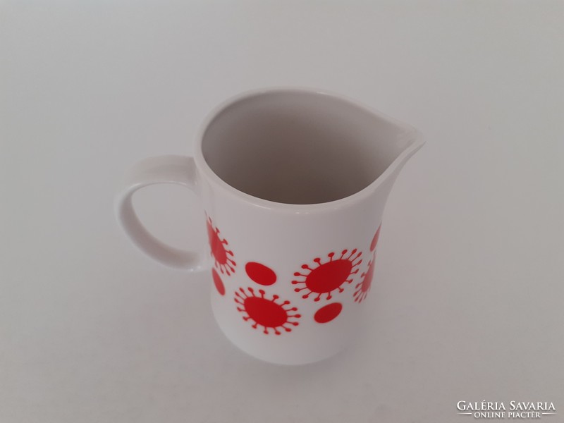 Retro lowland porcelain red pattern small pouring jug 9 cm