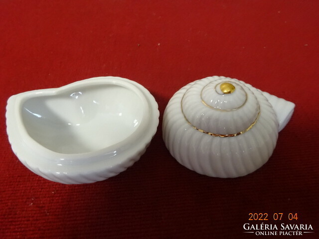Kínai porcelán, csiga formájú ékszertartó, hossza 9 cm. Vanneki! Jókai.