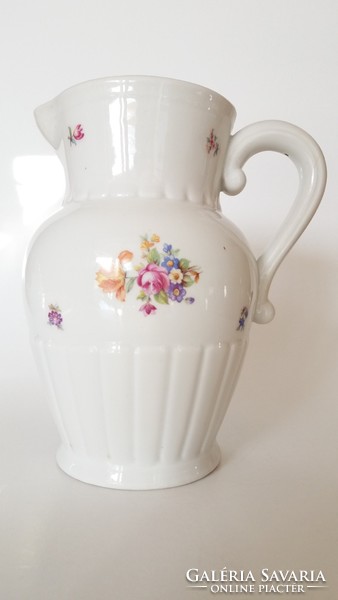 Old kp drasche porcelain jug with floral spout folk jug 22 cm