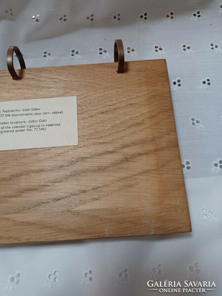 Gabor Csóti; wood plastic calendar holder