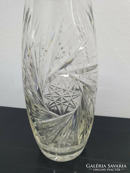 Kristály váza ezüst peremmel 27 cm  - 50024