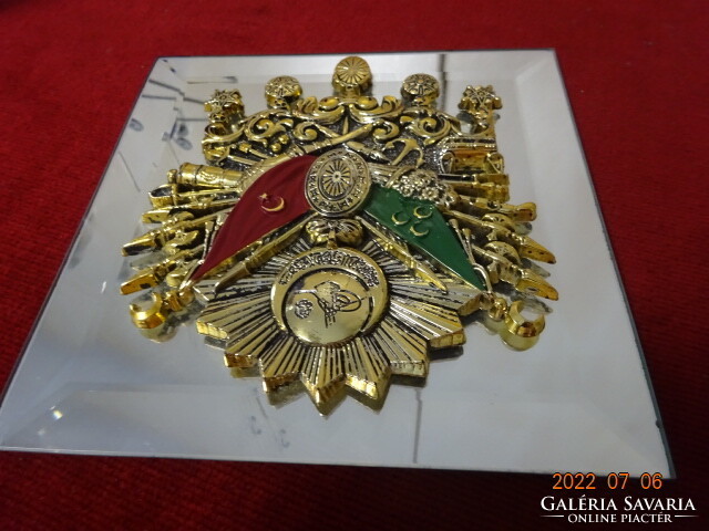 Oszmán török birodalmi címer üveglapon. Vanneki! Jókai.