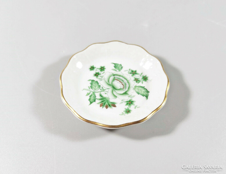 Herend, green nanking bouquet hand-painted small porcelain bowl, perfect! (A028)