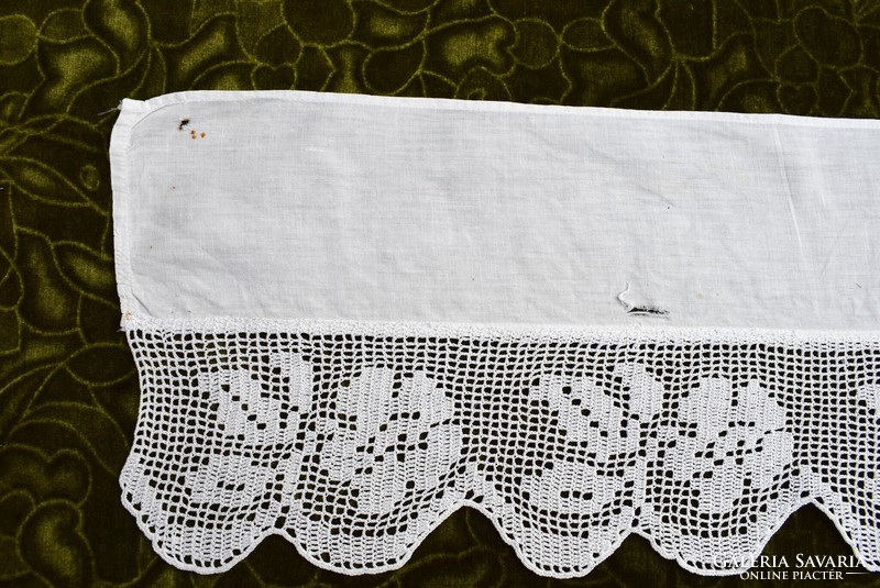 Crochet lace shelf decoration, drapery curtain tablecloth lace strip ribbon 92 x 11 cm + carrier material