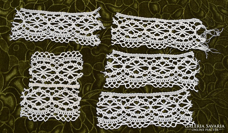 Klöpli lace shelf decoration, drapery curtain tablecloth lace detail 14 x 7 cm + sewn together for decoration