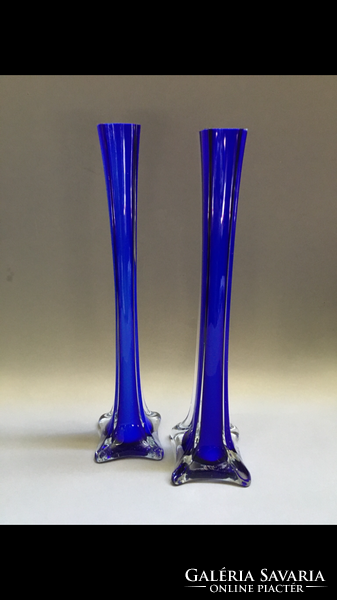 Kobaltkék üveg váza párban