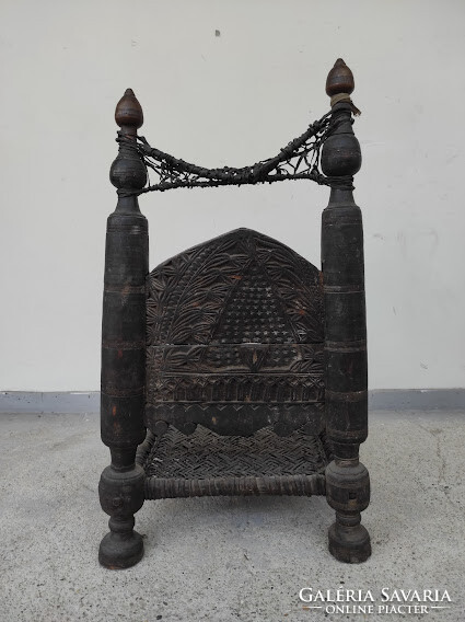 Antik arab bútor szék berber tuareg faragott fonatozott ülőke Marokkó Algéria 365 5714