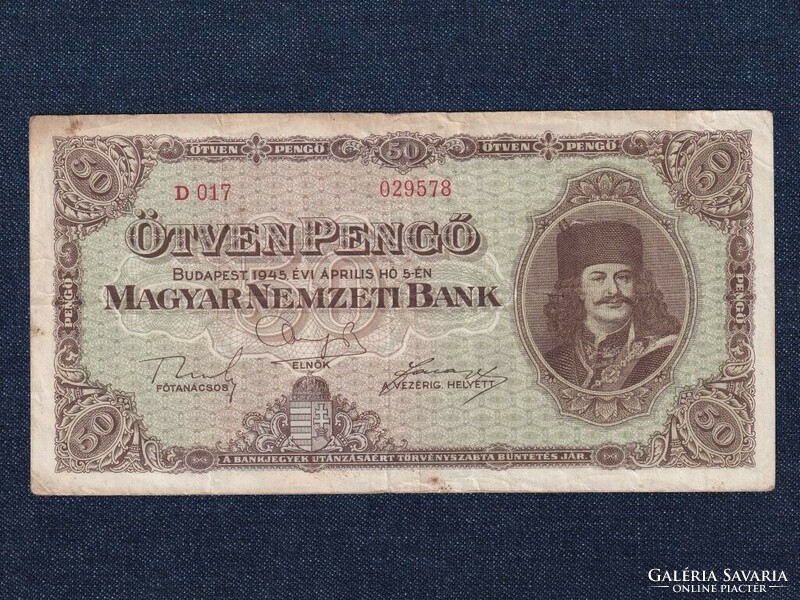 Háború utáni inflációs sorozat (1945-1946) 50 Pengő bankjegy 1945 (id63852)