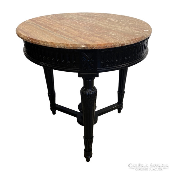 Eclectic table with marble top - b82