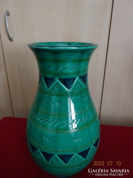 German glazed ceramic vase, hand painted, 30 cm high. He has! Jokai.