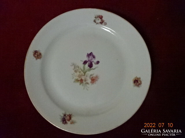 Zsolnay porcelain small plate, antique, shield seal, yellow edge. He has! Jokai.