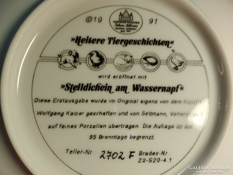 Bradex, gyönyörű porcelán dísztányér, limitált kiadás