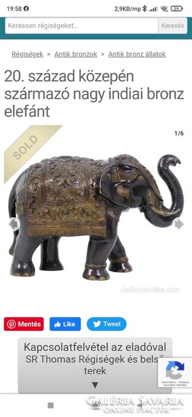 Antik, hatalmas indiai elefánt szobor.
