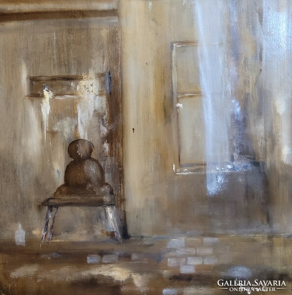 Fejér Csaba (1936-2002): Csendélet székkel festmény