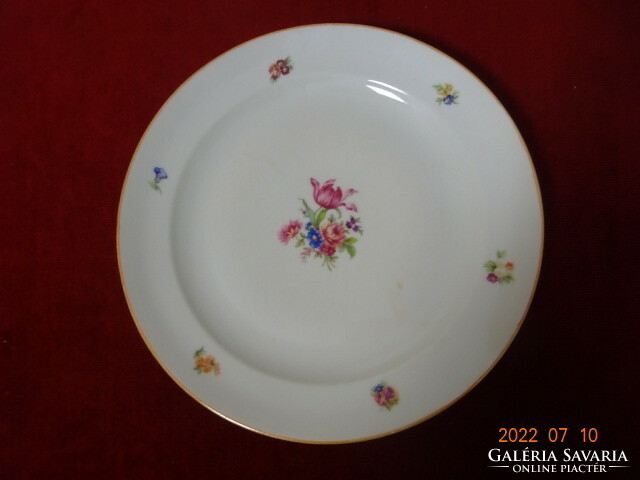 Zsolnay porcelain flat plate, antique, shield seal, yellow edge. He has! Jokai.