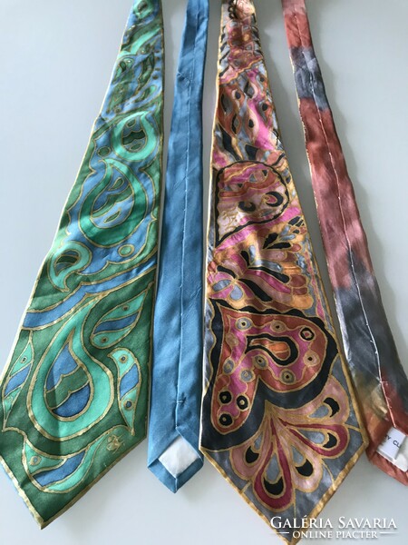 Kézzel festett selyem nyakkendők