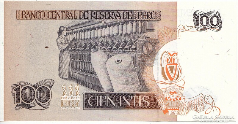 Peru 100 intis 1987 UNC