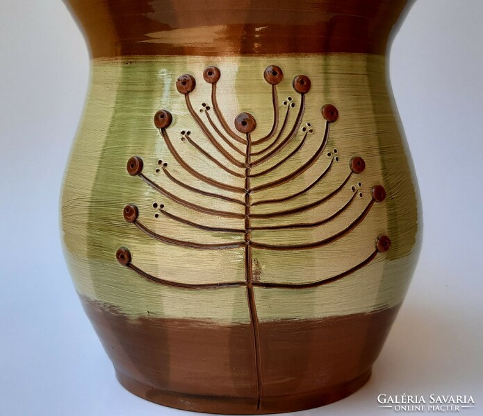 Flower basket with dill decor - Bacco ceramics