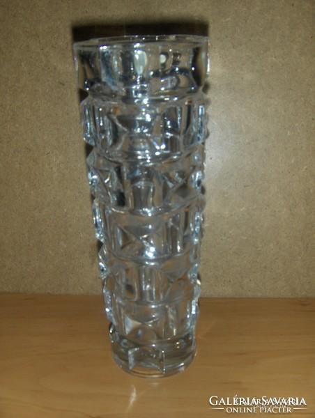 Marked French crystal art glass vase 1 kg 22 cm high (21/d)