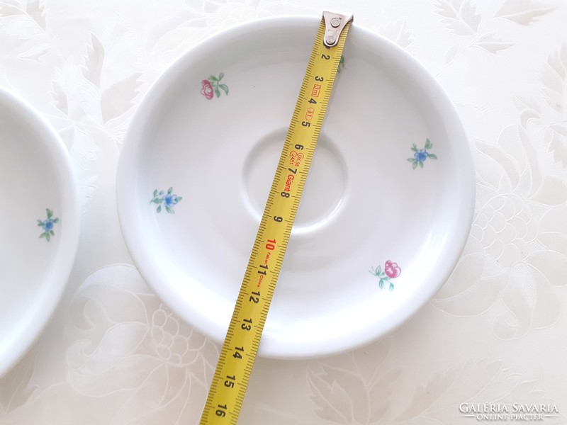 Régi Zsolnay porcelán virágos kávés csészealj 2 db
