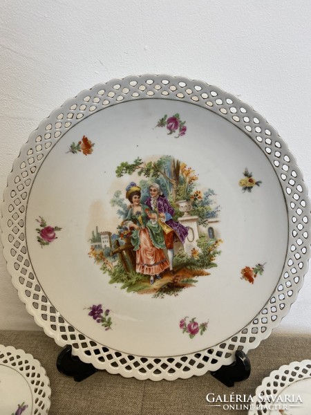 Schumann Bavarian porcelain scene cake bowls a21