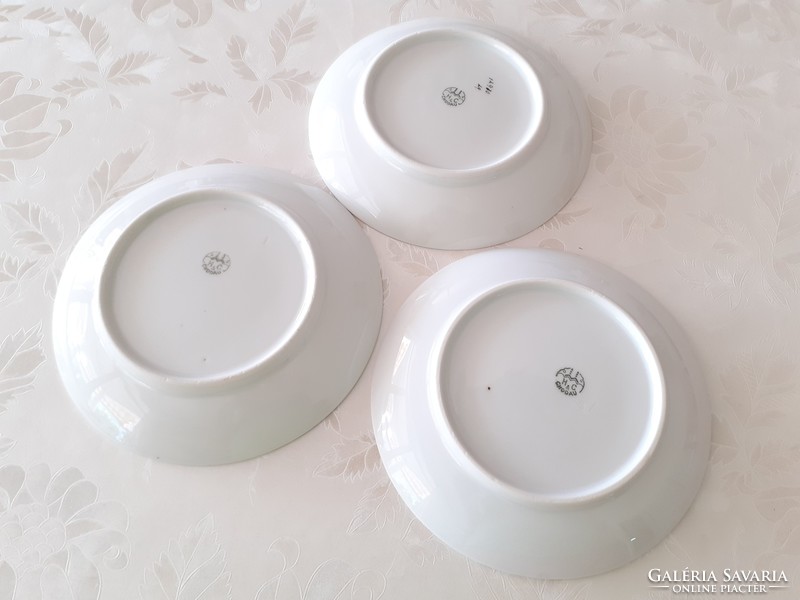 Régi H&C Chodau porcelán art deco csészealj 3 db