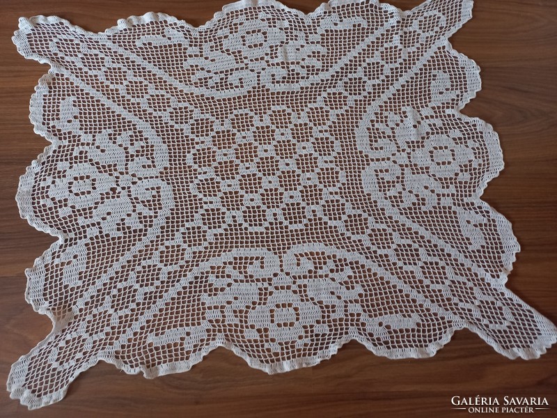 Hand crocheted tablecloth 90x70 cm