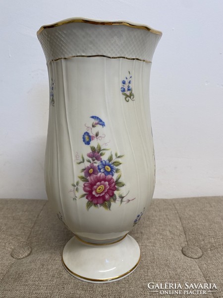 Hollóhàzi Nagy Virágmintás Porcelán Váza A21