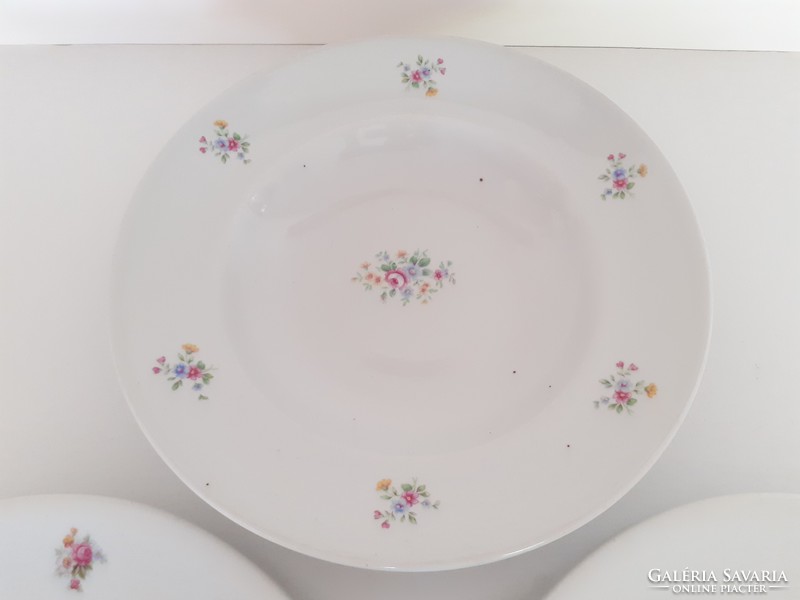 Old 3 pcs kp drasche porcelain flower plates