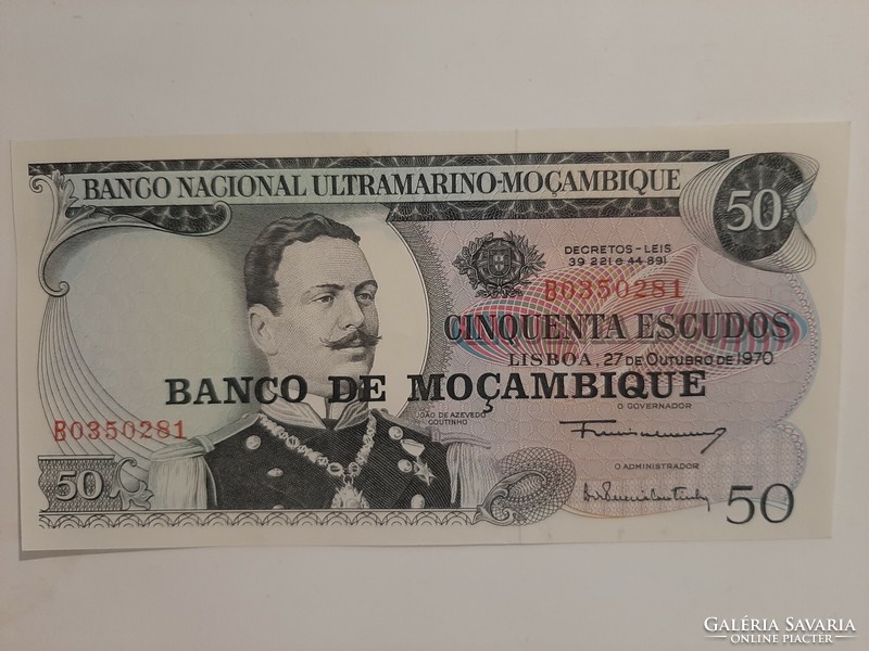 Mozambique 50 escudo banknote 1970 nice condition