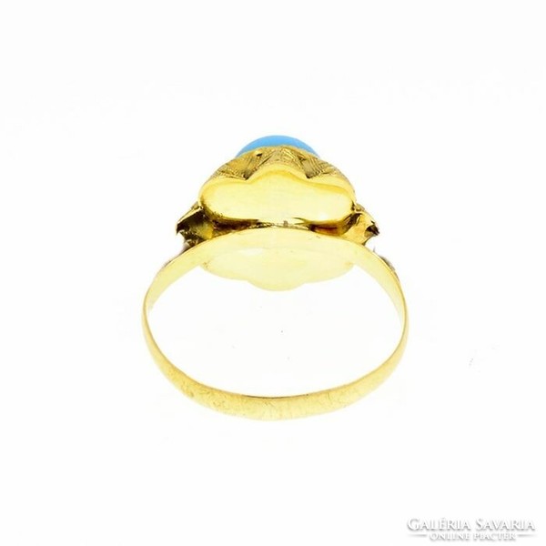 54 Es 18k yellow gold 2.00Ct turquoise ring