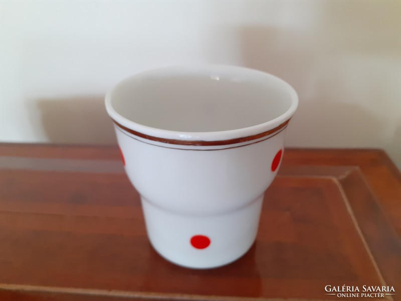 Retro Hólloház porcelain red polka dot coffee cup 1 pc