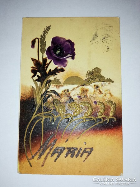 Gyönyörű dombornyomott, glitteres  képeslap 1907.    259.