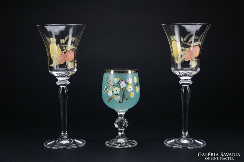 Hand-painted, special glasses, 3 pieces.
