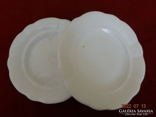 Zsolnay porcelain flat plate, antique, white. Jokai.
