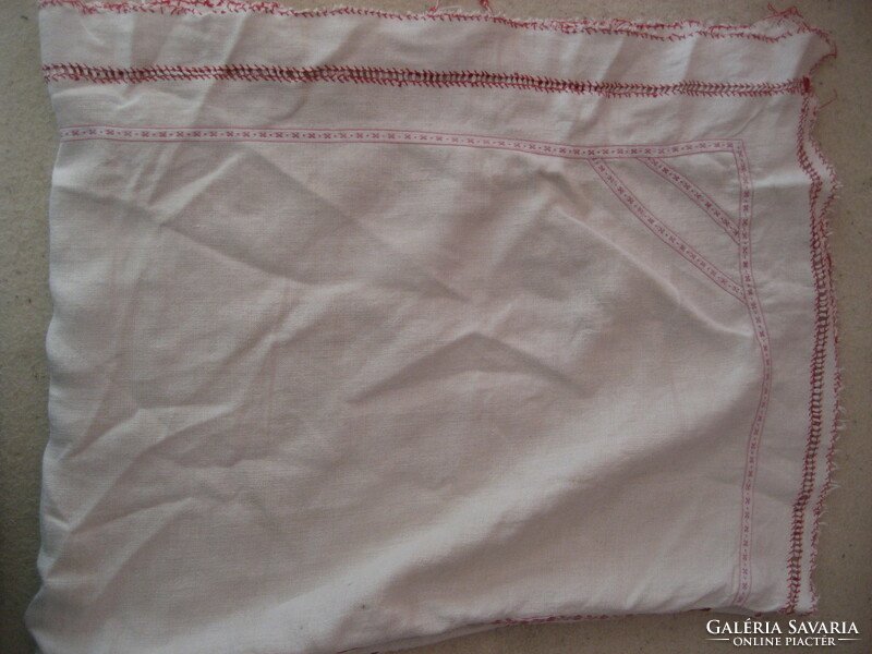 Old linen tablecloth 120x102 cm