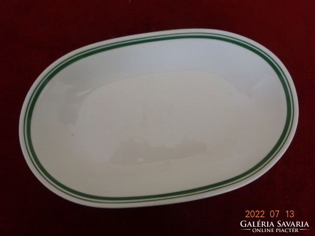 Alföldi porcelain oval plate with green stripes. He has! Jokai.