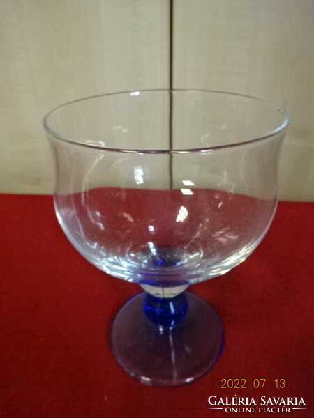 Blue goblet with a base, height 14.5 cm. He has! Jokai.