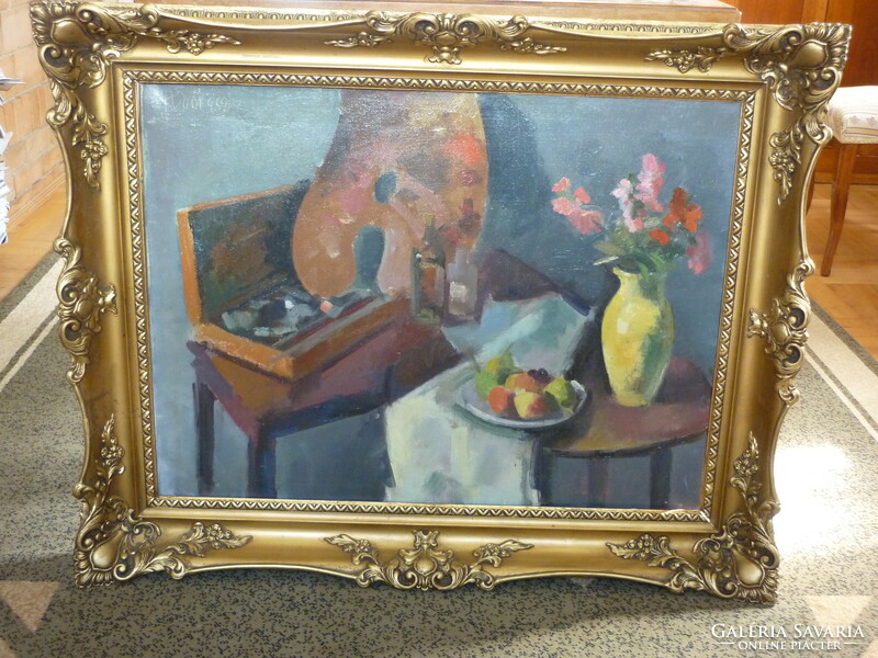 Eladó Doór Ferenc: Virágcsendélet című olajvászon, Képcsarnokos festménye