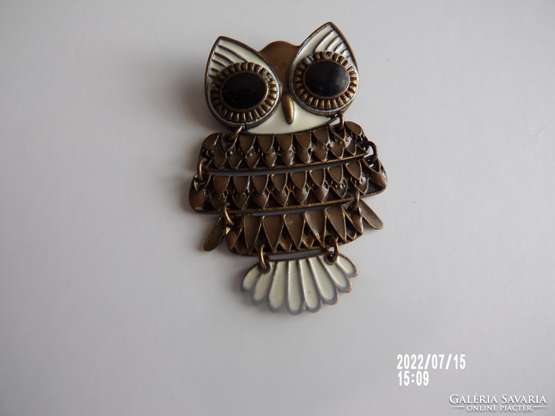 Sensational fire enamel owl pendant and ring