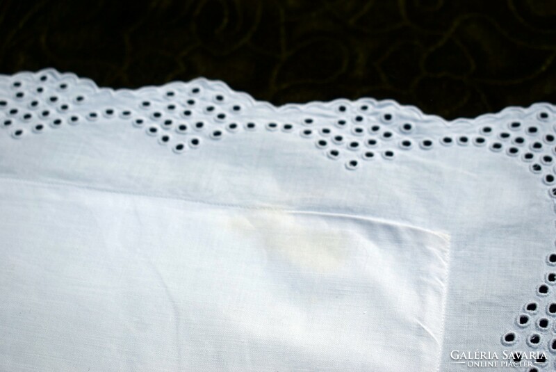 Old embroidered edge pillowcase small pillow bed linen 68 x 48 cm c.E. Monogram, pillow max.: 56 X 39.5 cm