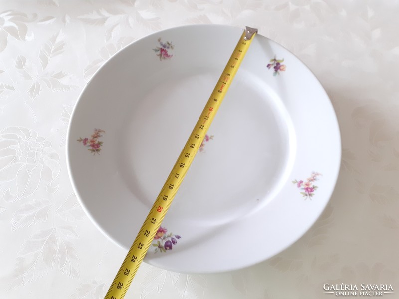 Régi Zsolnay porcelán virágos lapos tányér